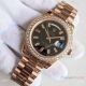 Swiss Rolex DayDate 3255 Rose Gold Copy Watch Diamond Bezel Black Dial (3)_th.jpg